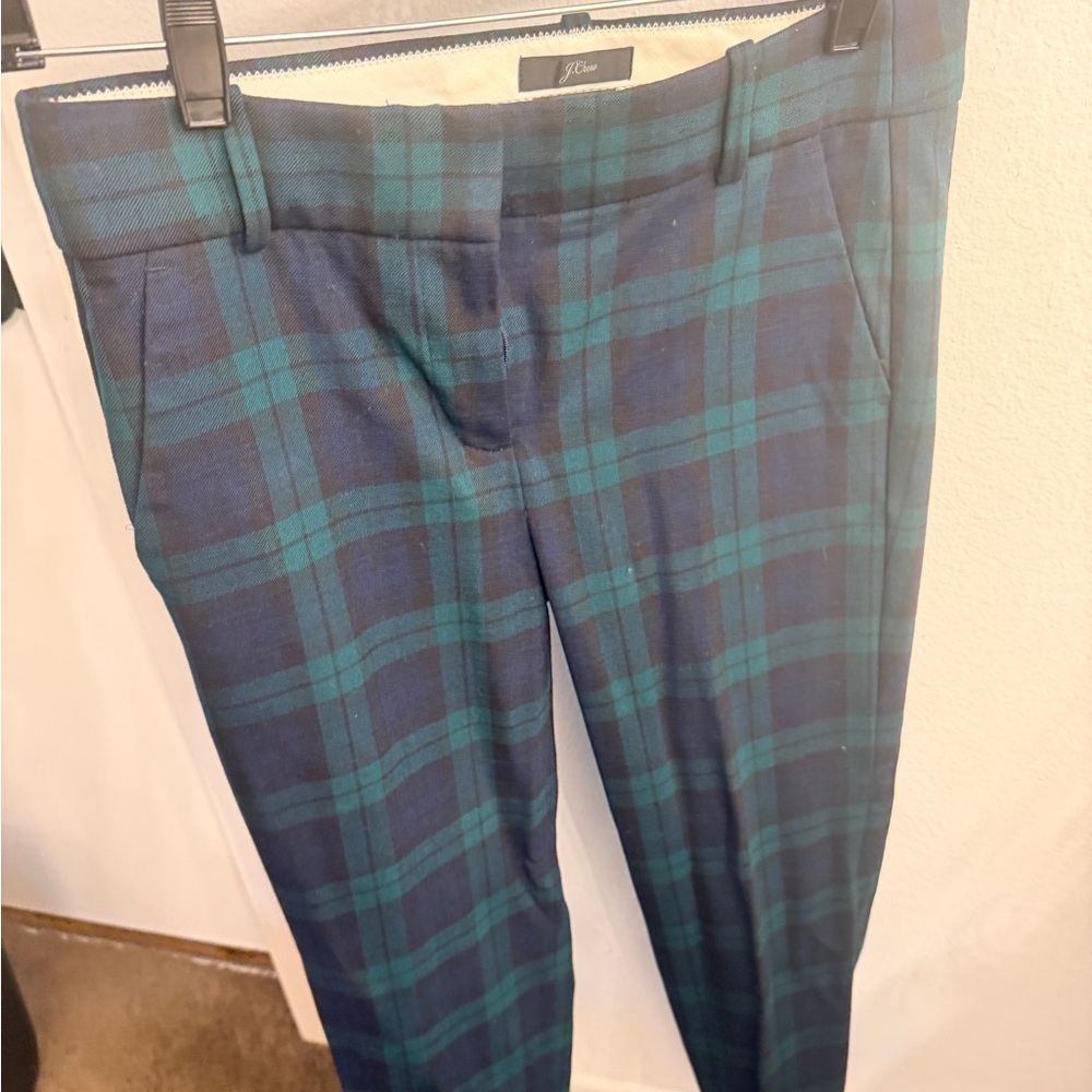 J. Crew Cameron Plaid Trousers in Blue and Green